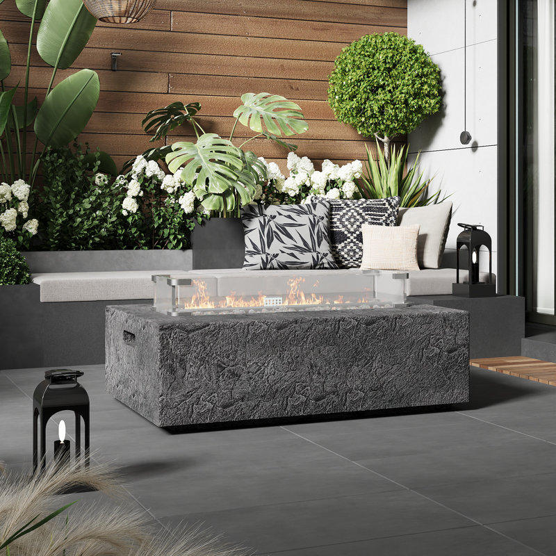 Foyer rectangulaire noir en ardoise