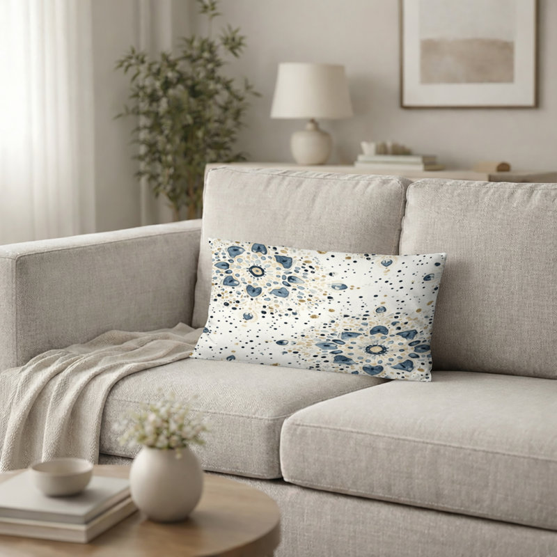 Coussin abstrait abstrait - Coussin Boho Mandala, H 12 po x l 20 po