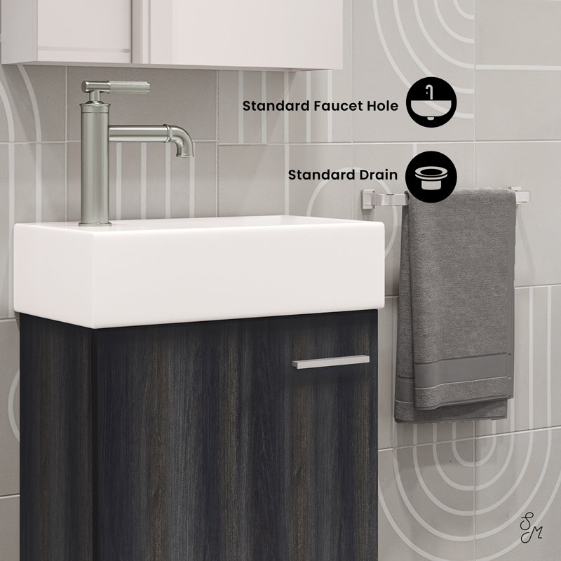 Colmer 18" Wall-Mounted Bathroom Vanity, Mint