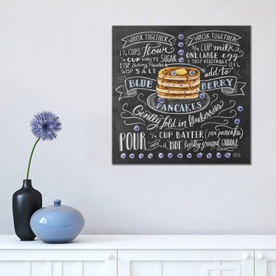 Blueberry Pancakes Recipe by Lily & Val - Wrapped Canvas Print