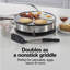 Crêpière Hamilton Beach, avec gobelet doseur, spatule et cuillère à pâte, 33 cm, 1000 W, 8 réglages, inox et noir, 38465