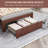 Murlene 2 Pack Upholstered Headboard Adjustable Height Twin Size Platform Single Bed With Drawers-136429569
