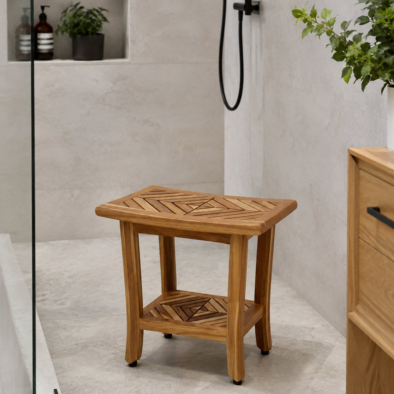 Rutledge & King 12.25'' W Teak Shower Bench