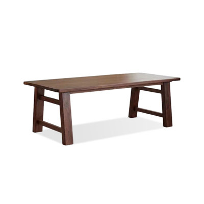 Retro Brown Rectangular Solid Wood Dining Table