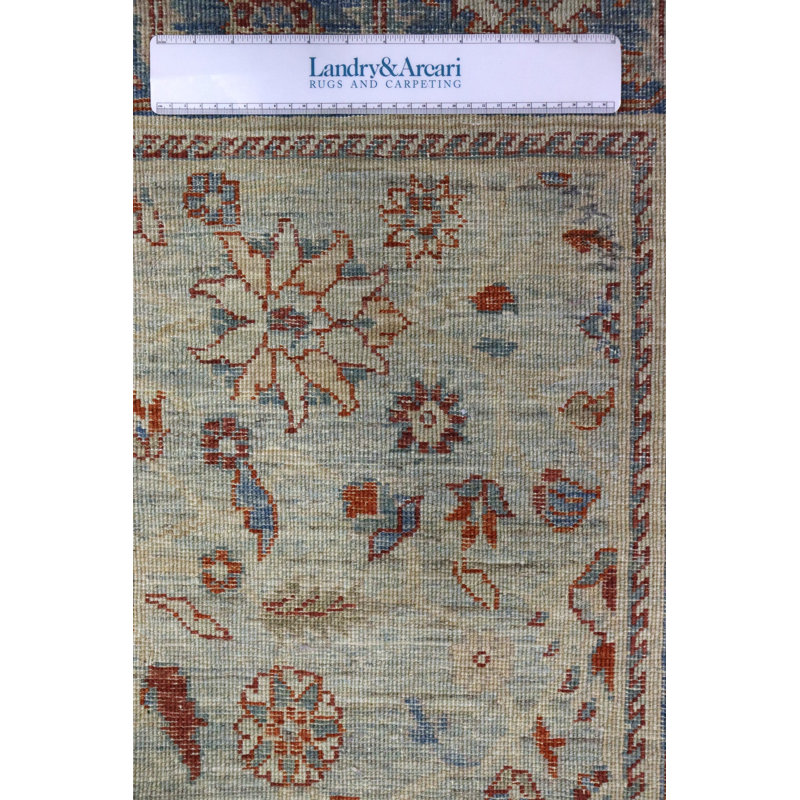 One-of-a-Kind 4'1" x 5'11" New Age Area Rug in Blue/Ivory/Red