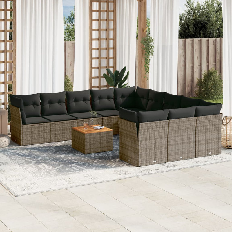 Ensemble de canapé de jardin Vidaxl, Gris, Gris