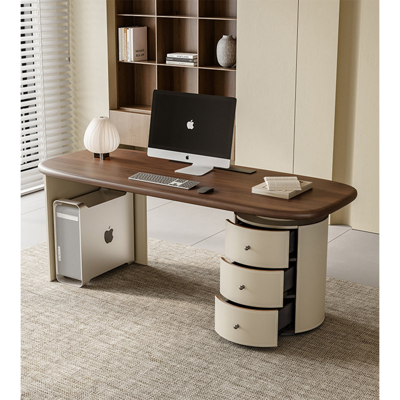 Bureau en cuir Modern Modern, H 29,53 po x l 62,99 po x P 27,56 po