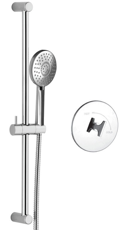 Spring Thermostatic Complete Shower System, Polished Chrome