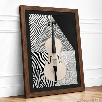 Violin in Pattern Eclectic - Framed Print