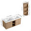 Meuble-lavabo mural 48 po avec double lavabo et support de rangement, portes à fermeture douce, armoire combinée (KD-Packing)