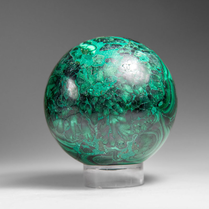 Genuine Polished Malachite Sphere (1.4 Lbs)