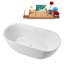 Baignoire autoportante 55 po blanc brillant avec drain interne Streamline