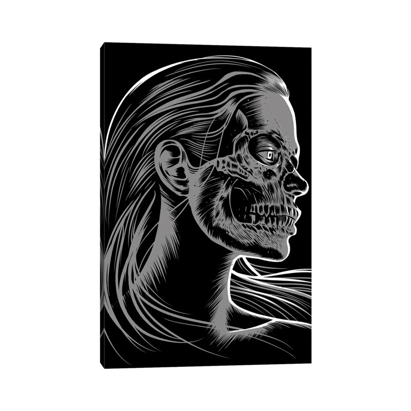 Girl Skull 1 Piece Wrapped Canvas Wall Art, 66.04cm H x 45.72cm W x 1.905cm W