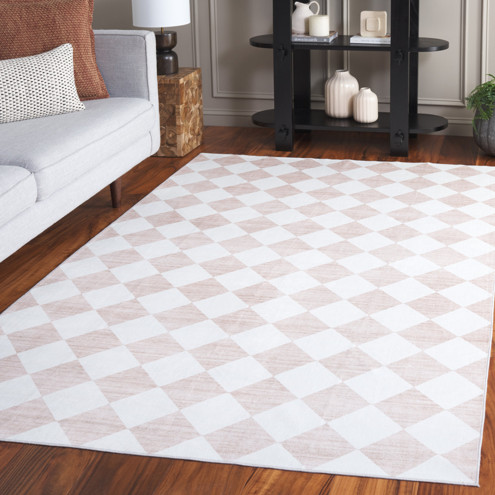 Machine Washable Geometric Rug, Rectangle 5' x 8'