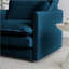 Chaise d'appoint moderne avec repose-pieds - Structure en bois massif | Salon, chambre à coucher, lecture | Bleu marine | Chenille-1176614417