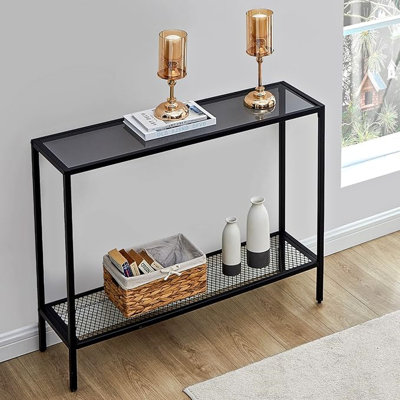 Larenz 11.8'' Glass Top Console Table