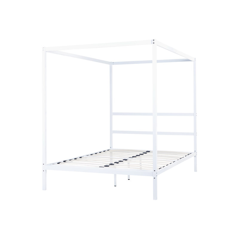 Lynton Metal Bed, European Double (140 x 200cm), White