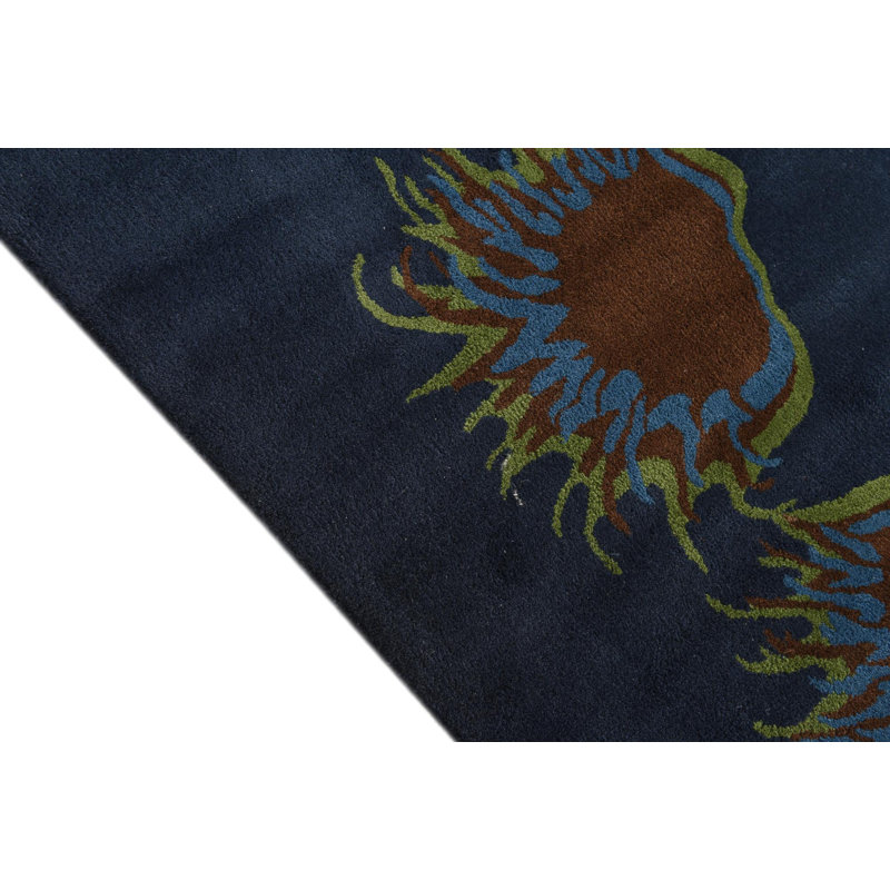 Tapis carré bleu marine Myrick