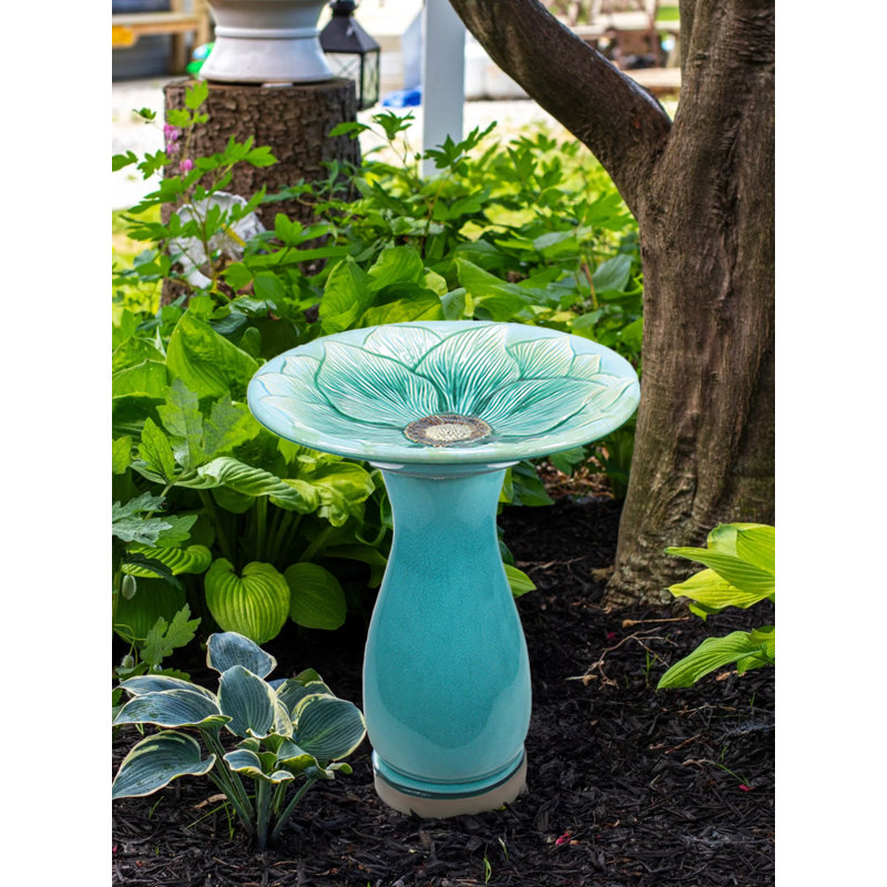 Baignoire pour oiseaux en céramique pour l'extérieur 22 po Aspen & Fig