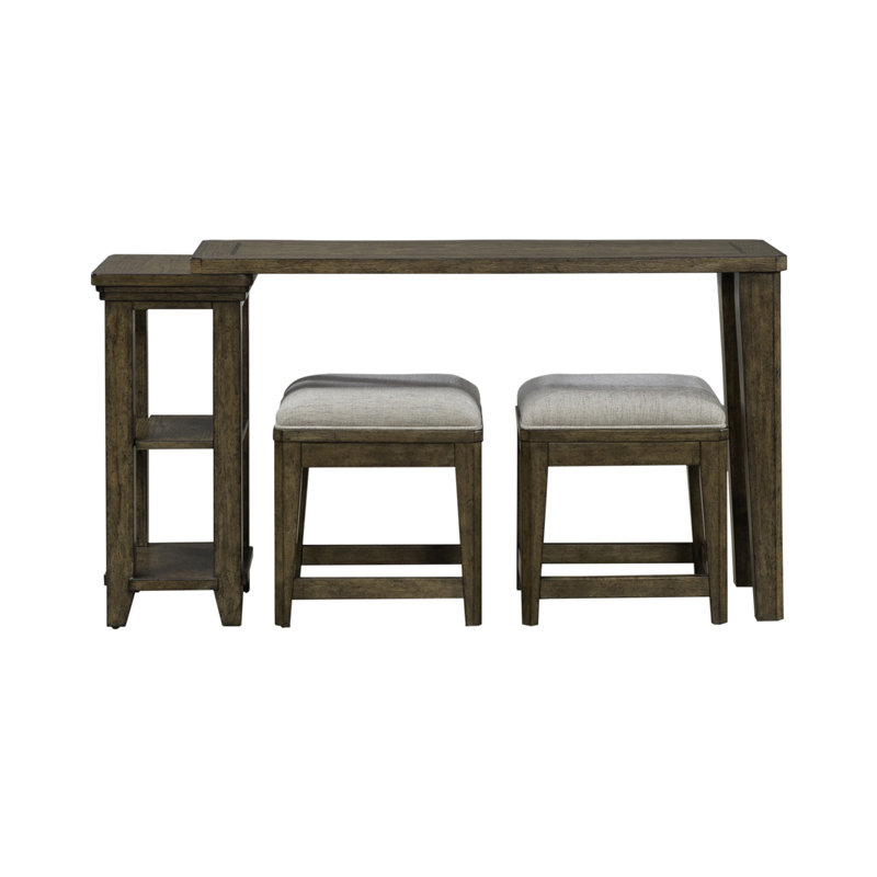 Ensemble de console avec 2 tabourets rembourrés Gertraute