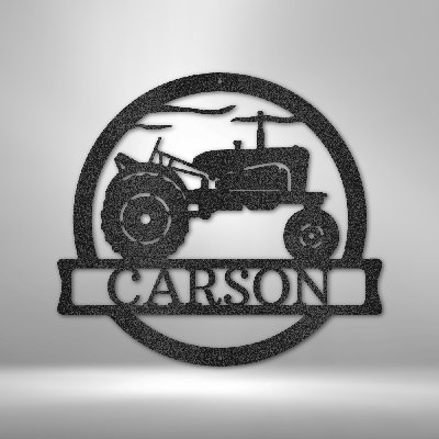Personalized Old Tractor Monogram Steel Sign Steel Art Wall Metal Decor
