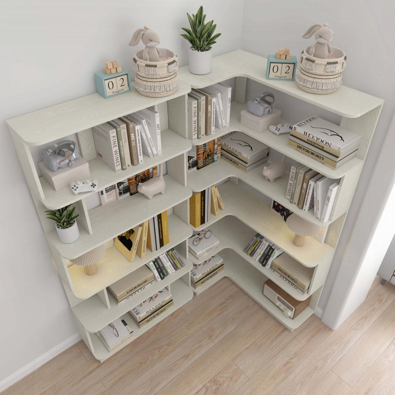 Ensemble de bibliothèque 90cm d'angle + 80cm droite (chêne blanc), Chêne blanc