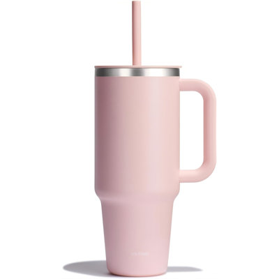 Tasse de voyage 40 oz en acier inoxydable avec poignée, couvercle et paille