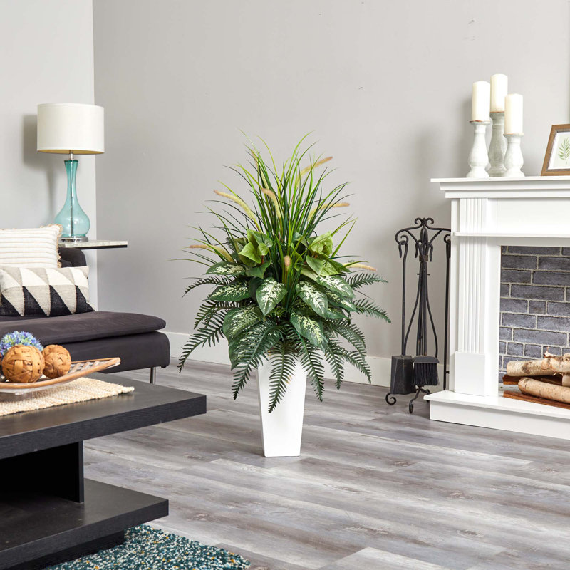 48'' Faux Fern Plant in Ceramic Planter