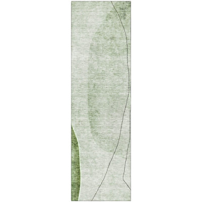 Premium Machine Washable Prisco Green Rug