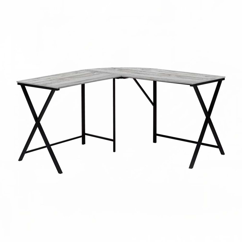 Bureau d'ordinateur en L Home Office, Gris / Noir