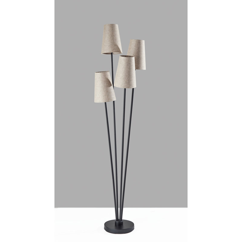 Lampe sur pied 68 po Pierre, Noir, Brun pâle