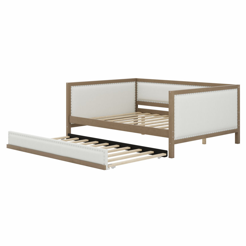 Upholstered Daybed With Trundle And Nailhead Decoration