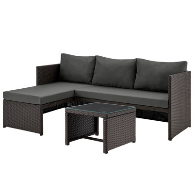 Ensemble modulaire 3 pièces Menton en brun et gris