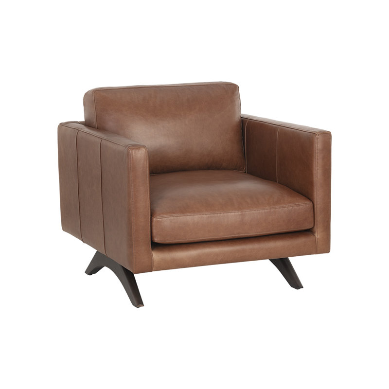 Rogers Armchair, Shalimar Tobacco Genuine Leather