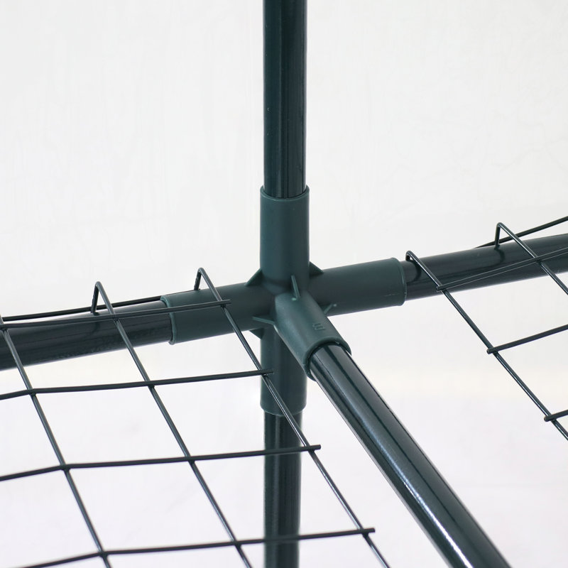 Clear PVC Walk-In Greenhouse with 4 Steel Shelves