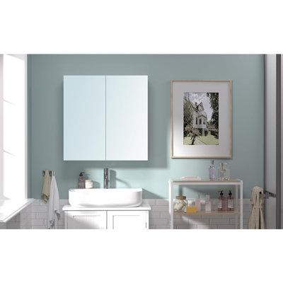 24 X 24 Bathroom Wall Cabinet, Moisture-Resistant Medicine Cabinet With Adjustable Shelves