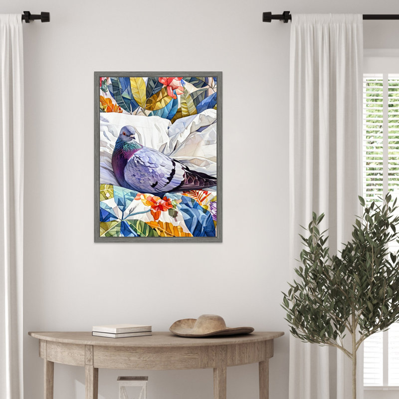 "Pigeon Blue" par Ilora, reproduction d'art sur toile encadrée, H 24 po x l 18 po