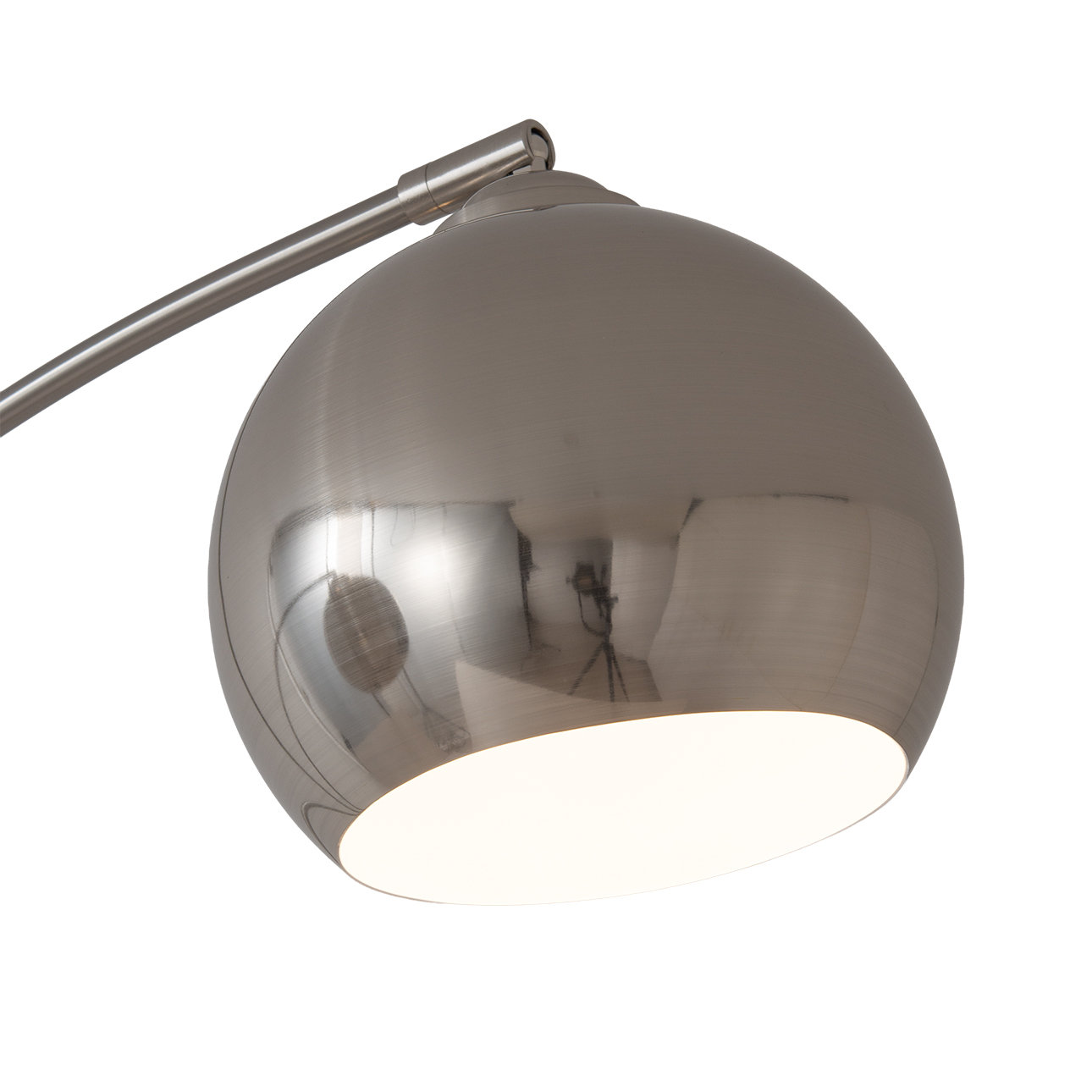 85" Marble Floor Lamp, Satin Nickel