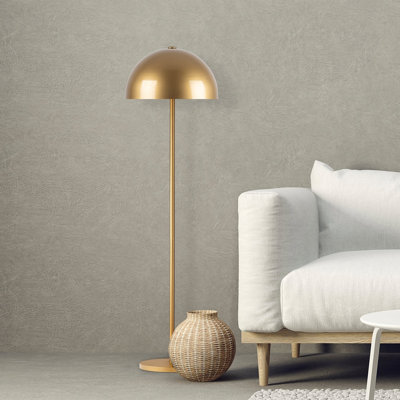 Glamorous Floor Lamp with Metal Body, Gold Finish, 15.7 x 15.7 x 60.6 inches | E27 Socket, Max 40W | Base Plate: 12.2 x 12.2 x 0.8 inches | 6.6 ft Cable | Elegant Lighting for Living Room, Bedroom, or Office | Stylish and Functional Design