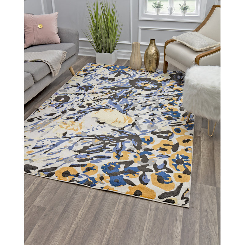 Tapis bleu miel Valentina, Rectangle 9 pi x 12 pi