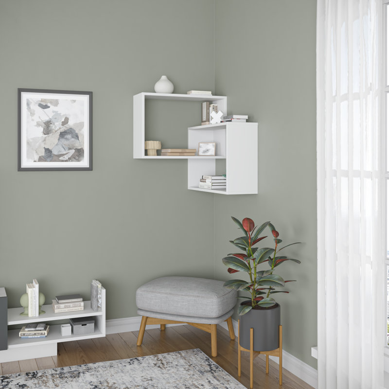 Milo Modern Wall Shelf, White