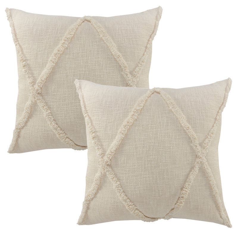 Luz Contemporary Diamond Handmade 100% Cotton Throw Pillow