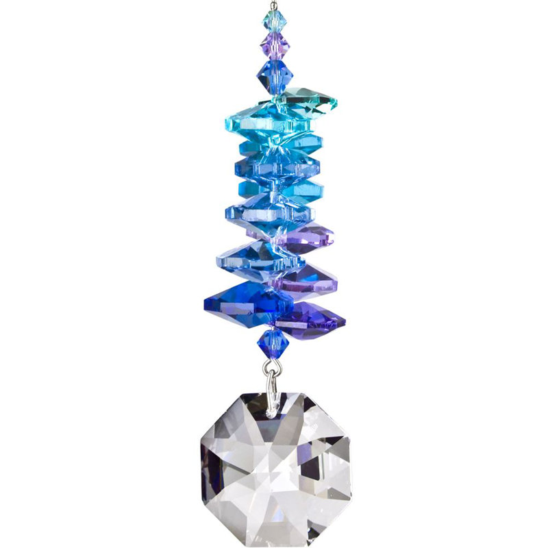 Moonlight Cascade Blue and Purple Crystal Suncatcher Ornament