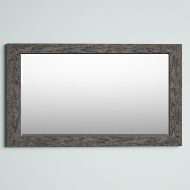 Masham Wood Flat Wall Mirror, Grey, 165.5cm H x 74cm W