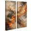 Nuage gris rouille abstrait – Ensemble de 2 impressions d'art murales encadrées sur toile 32 po x 12 po x 2-134804107-134804108