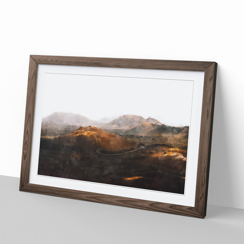 Lanzarote - Picture Frame Painting, 36cm H x 48cm W x 2cm D, Walnut Framed