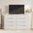 Farmhouse TV Stand with 8 Drawers Storage for 75inch, White 55in Wide Entertainment Center with Sturdy Metal Legs, Wooden Storage Cabinet for Living Room Bedroom Entryway-29421531