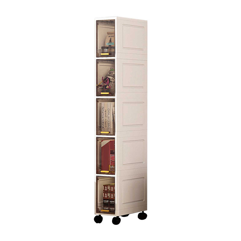 5 Tier Narrow Tall Storage Cabinet with Wheels