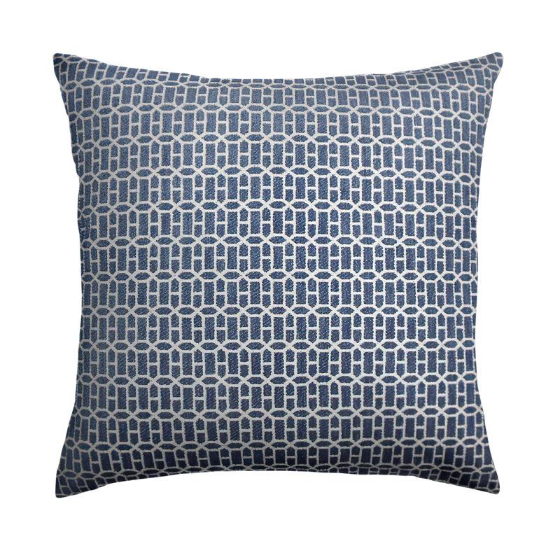 Coussin décoratif géométrique, 20 po x 20 po, Lapis, Mélange de duvet