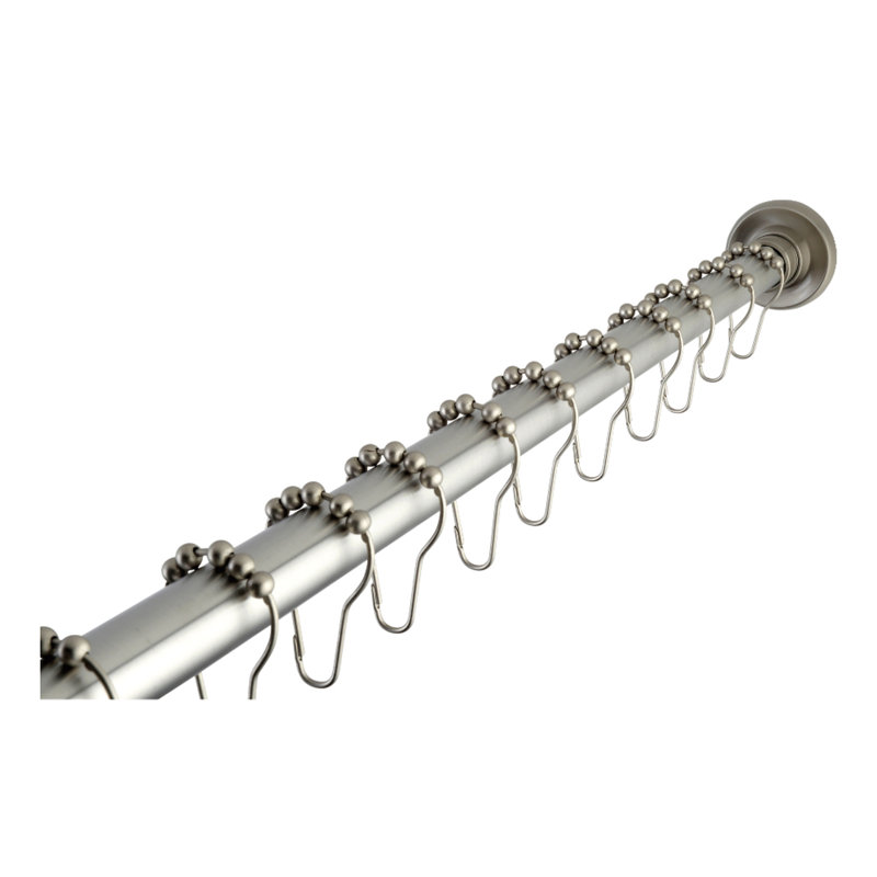 Kingston Brass Edenscape 60-Inch to 72-Inch Adjustable Shower Curtain Rod with Rings Combo, Brushed Nickel